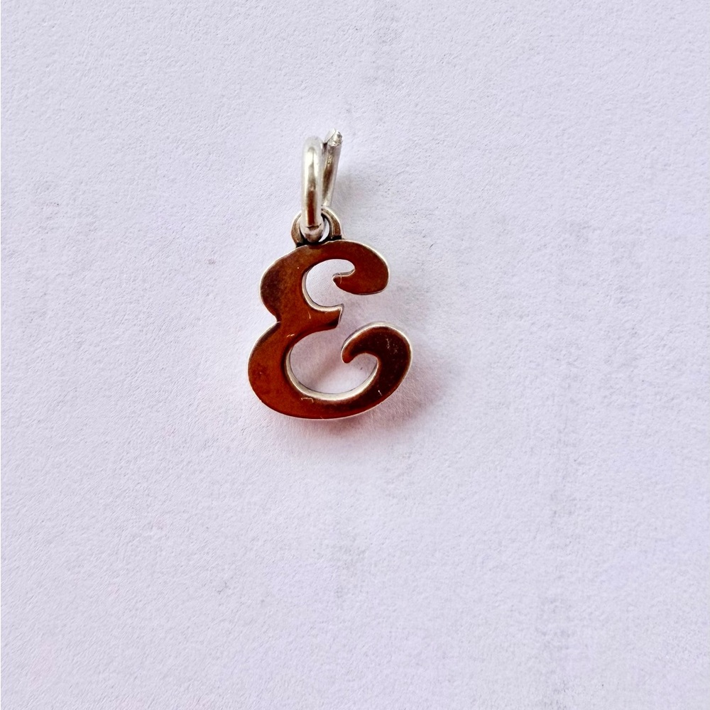 James Avery Silver Script 'E’ Initial Charm Pendant